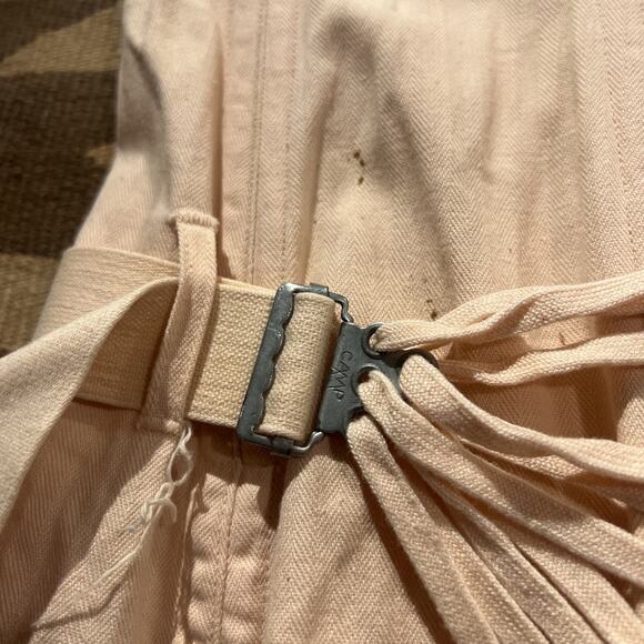 Vintage 1920's Camp Fan Lace Corset Peach Pink Antique Girdle Canvas Rare - Picture 11 of 16